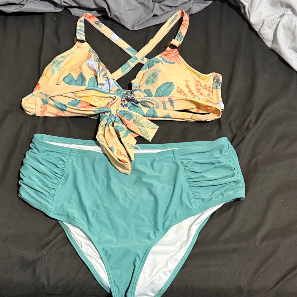 Floral two piece swimsuit